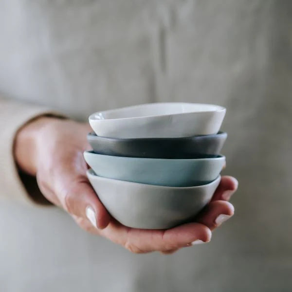 Flax Pinch Pot d8cm - White