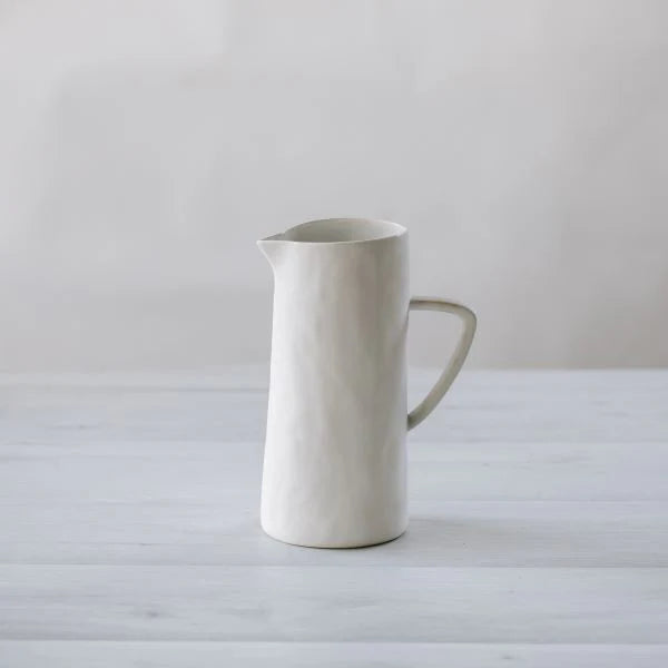Flax Jug w Handle h24cm - White