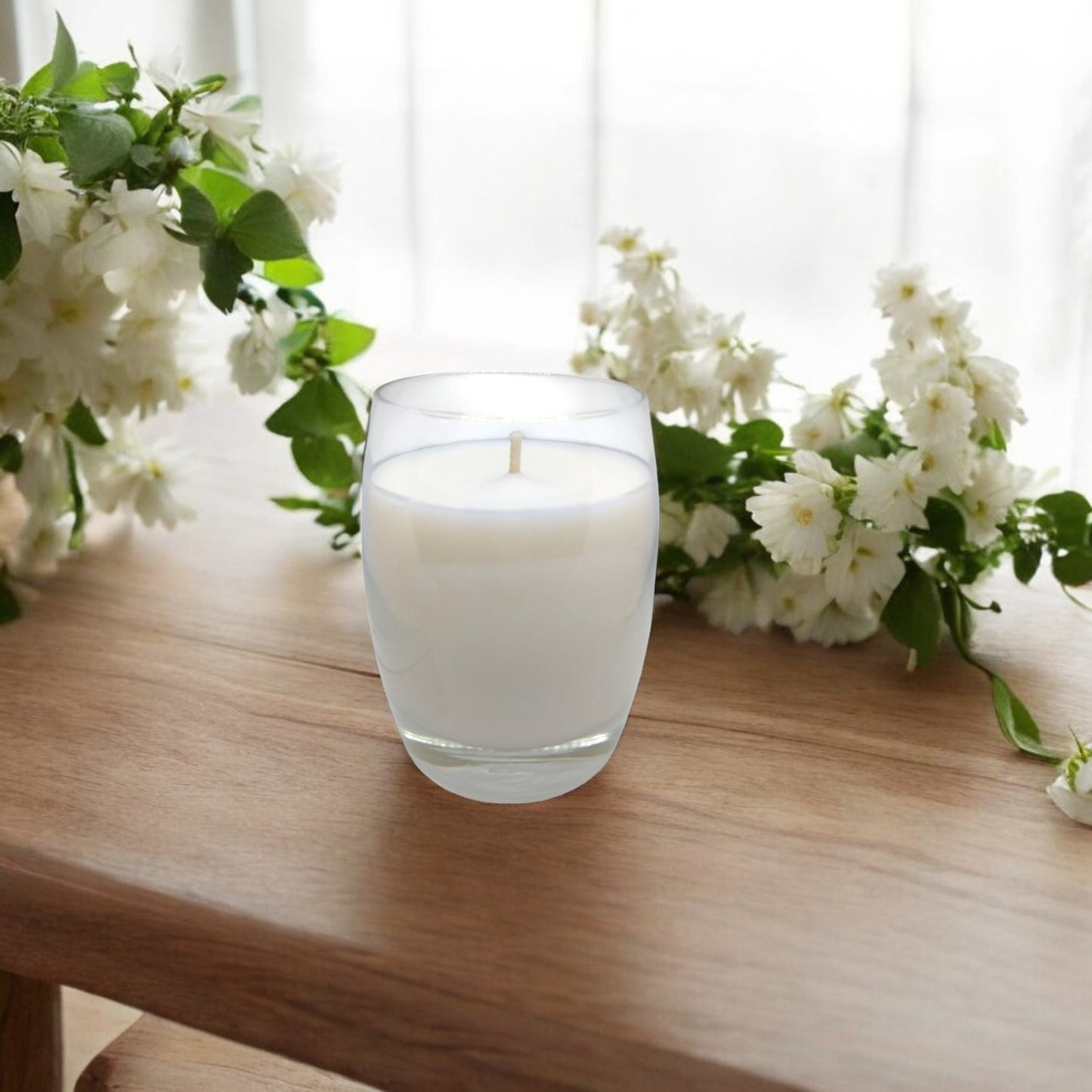 Clear Endessa Candle - Jasmine + Freesia