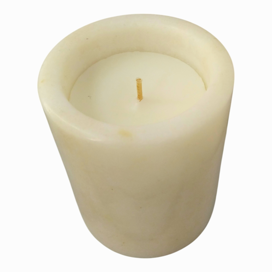 Cararra Marble Candle (Cream) - Coastal Bliss