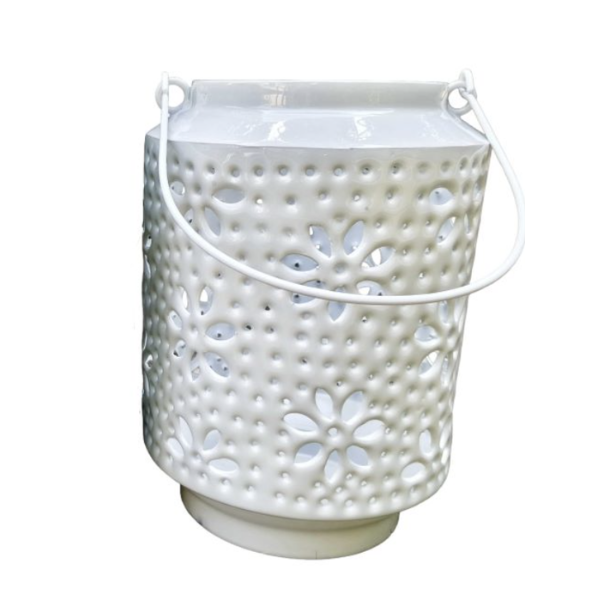 Wash Enameled Floral Lantern