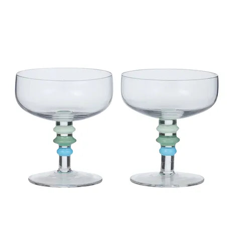 Tori S/2 Glass Coupe 10.5x12cm Blu/Grn