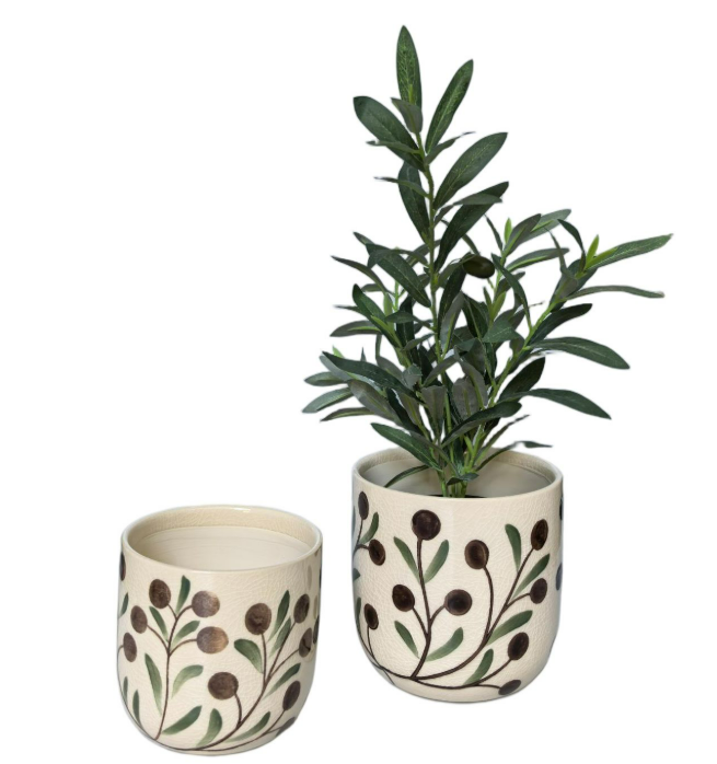 Olive Print Planter Brown