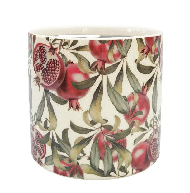 Pomegranate Planter Red & Green