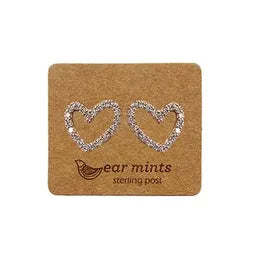CUBIC OPEN HEART POST- ROSE/CLEAR