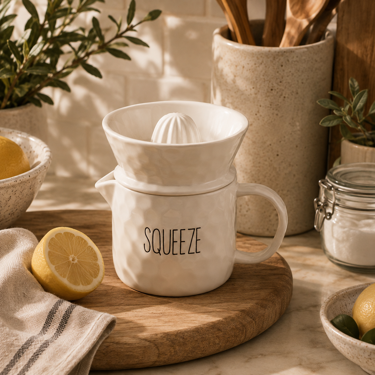 Spade White Ceramic Juicer