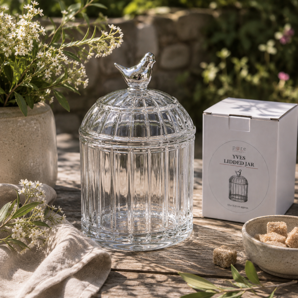 Yves Glass Lidded Jar