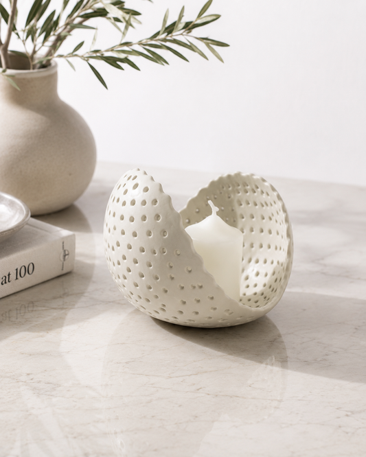 Cracked Ceramic Candle Holder