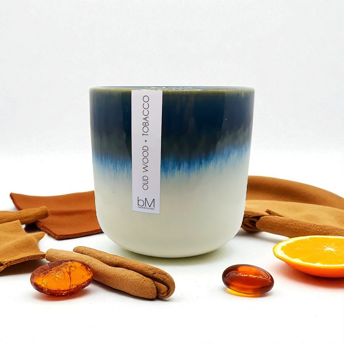 Ceramic Blue + White - Oud Wood + Tobacco (Limited Edition)