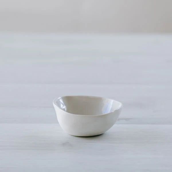 Flax Pinch Pot d8cm - White