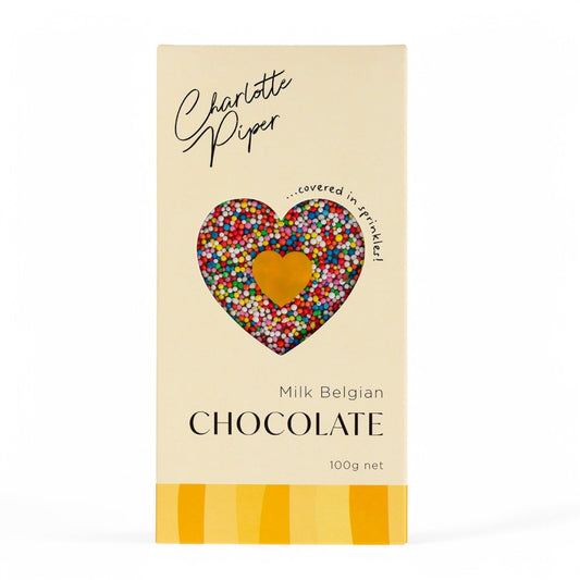 Charlotte Piper Milk Belgian Chocolate with Sprinkles Bar (100g)