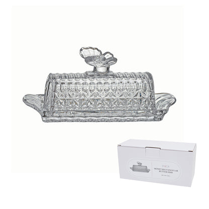 Monet Glass Butter Dish Rectangular