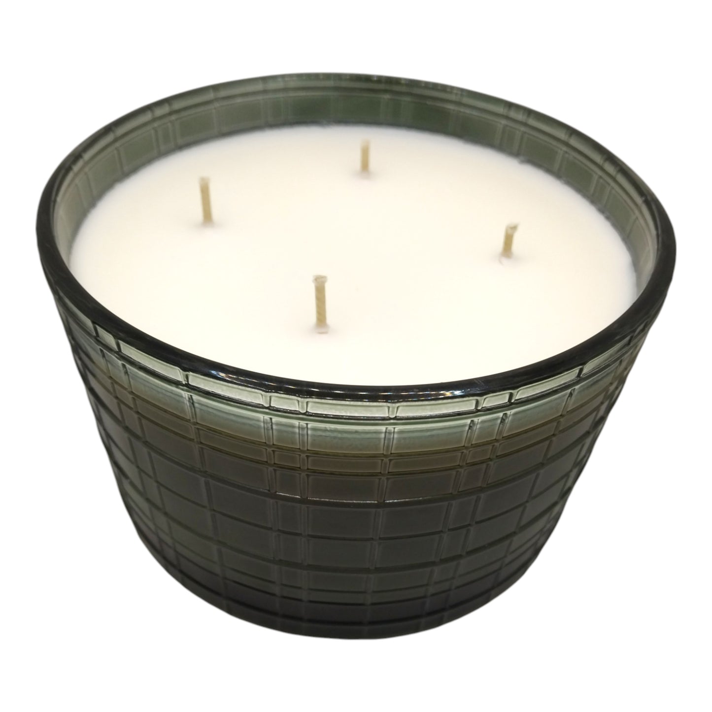 Retro Sage Green Glass Bowl - Oud Wood + Dark Vanilla