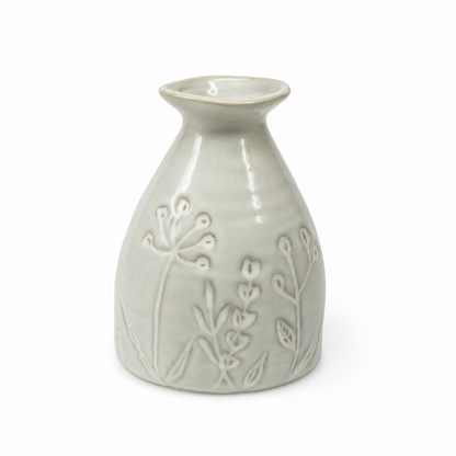 Embossed Floral Ceramic Vase