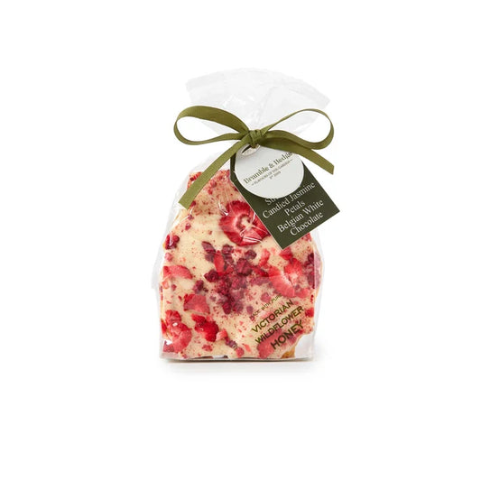 Raspberry, Strawberry & White Belgian Chocolate Honeycomb - 200g