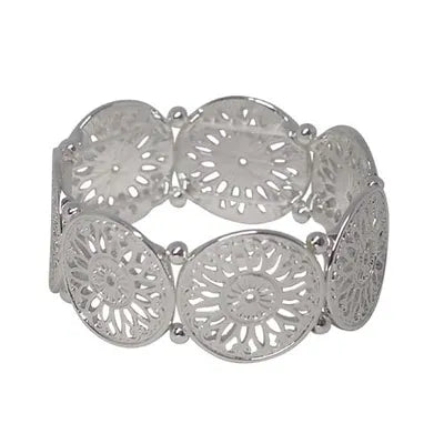 FILIGREE FLOWER STRETCH- SILVER