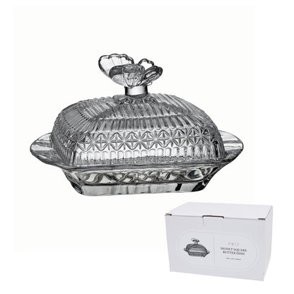 Monet Glass Butter Dish Square