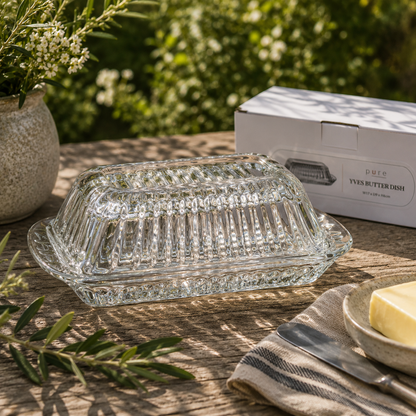 Yves Glass Butter Dish