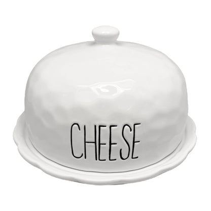 Spade White Ceramic Cheese Dome