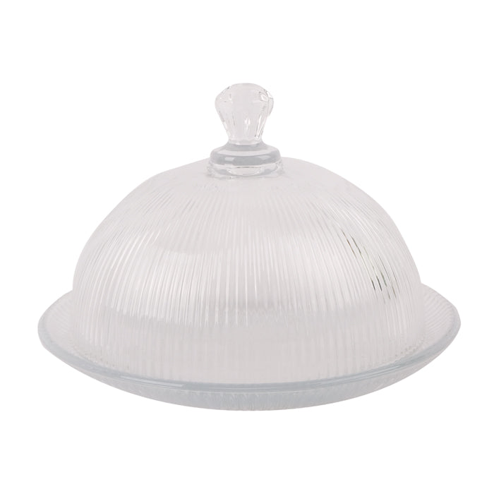 Orlane Clear Glass Ribbed Cloche