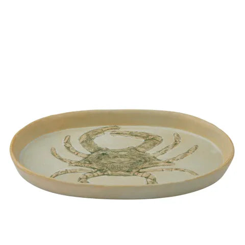 Riva Ceramic Plate 18x29cm Ivory/Green