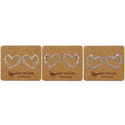 CUBIC OPEN HEART STUD ER PACK 3
