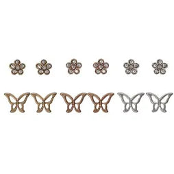 SPRINKLES CZ FLOWER/BUTTERFLY ER CLEAR