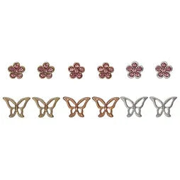 SPRINKLES CZ FLOWER/BUTTERFLY ER PINK