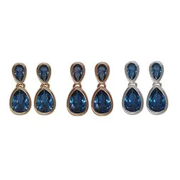 DOUBLE TEARDROP POST ER SAPPHIRE
