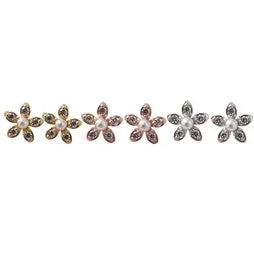 CUBIC FLOWER W/PEARL POST ER PACK