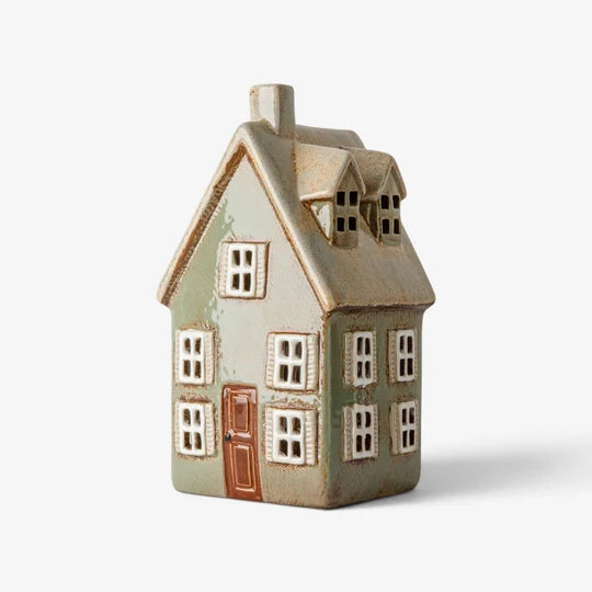 Devon Tea Light Cottage Tall Sage