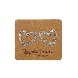 CUBIC OPEN HEART POST - SILVER/CLEAR