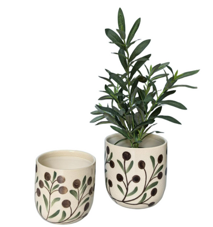 Olive Print Planter Brown