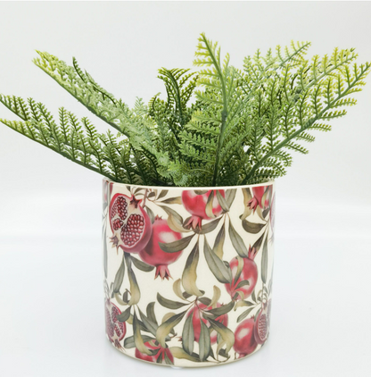 Pomegranate Planter Red & Green