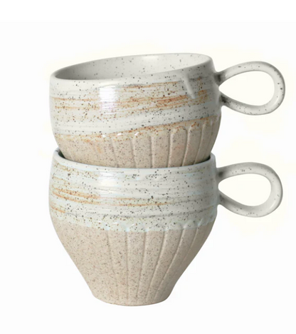 Set of 2 Ceylon Mugs / White