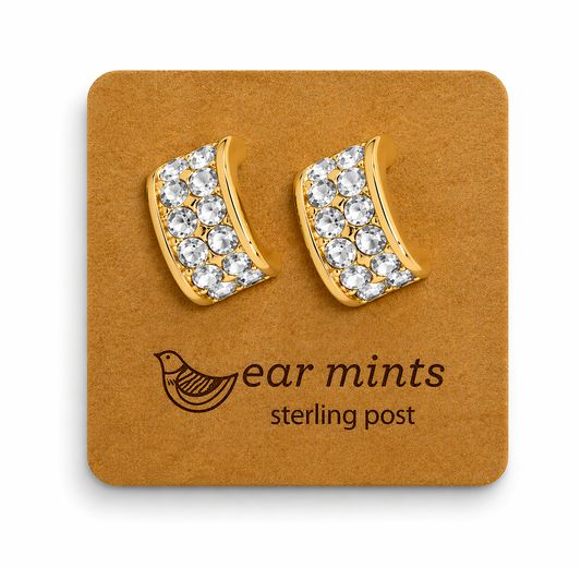 HALF HOOP CRYSTAL- SILVER