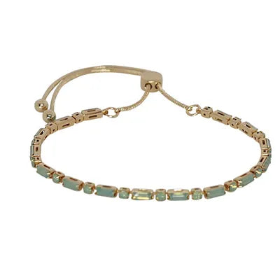 RECT & RND CRYSTAL SLIDER- SILVER/PAC OPAL