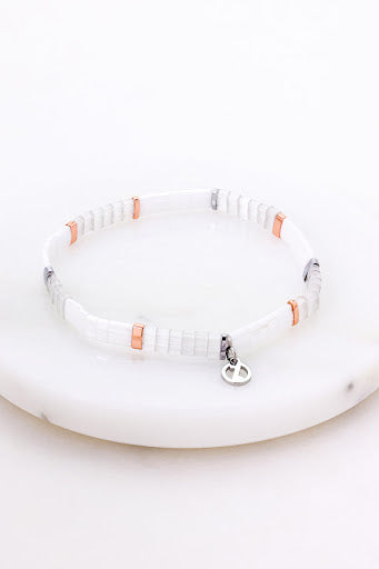 Tile Bracelet- Rose/Silver