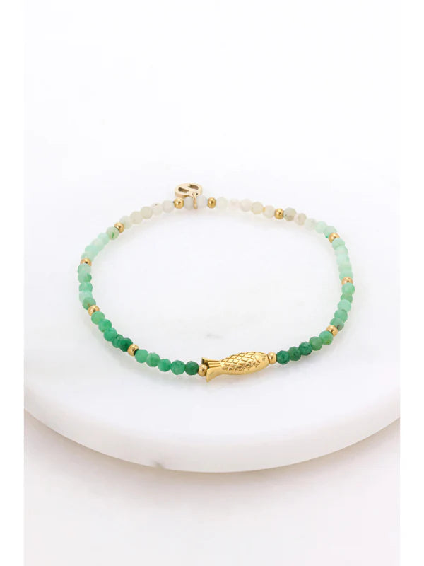 Emma Bracelet- Olive/Gold