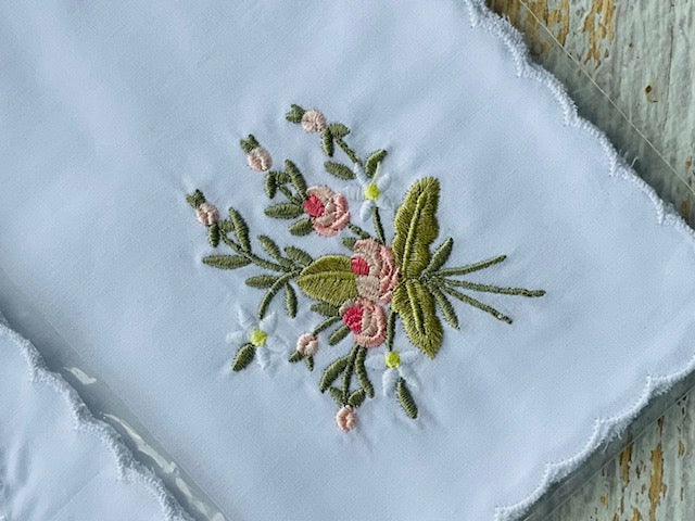 Embroidered Hankies - 3 Set Design Floral